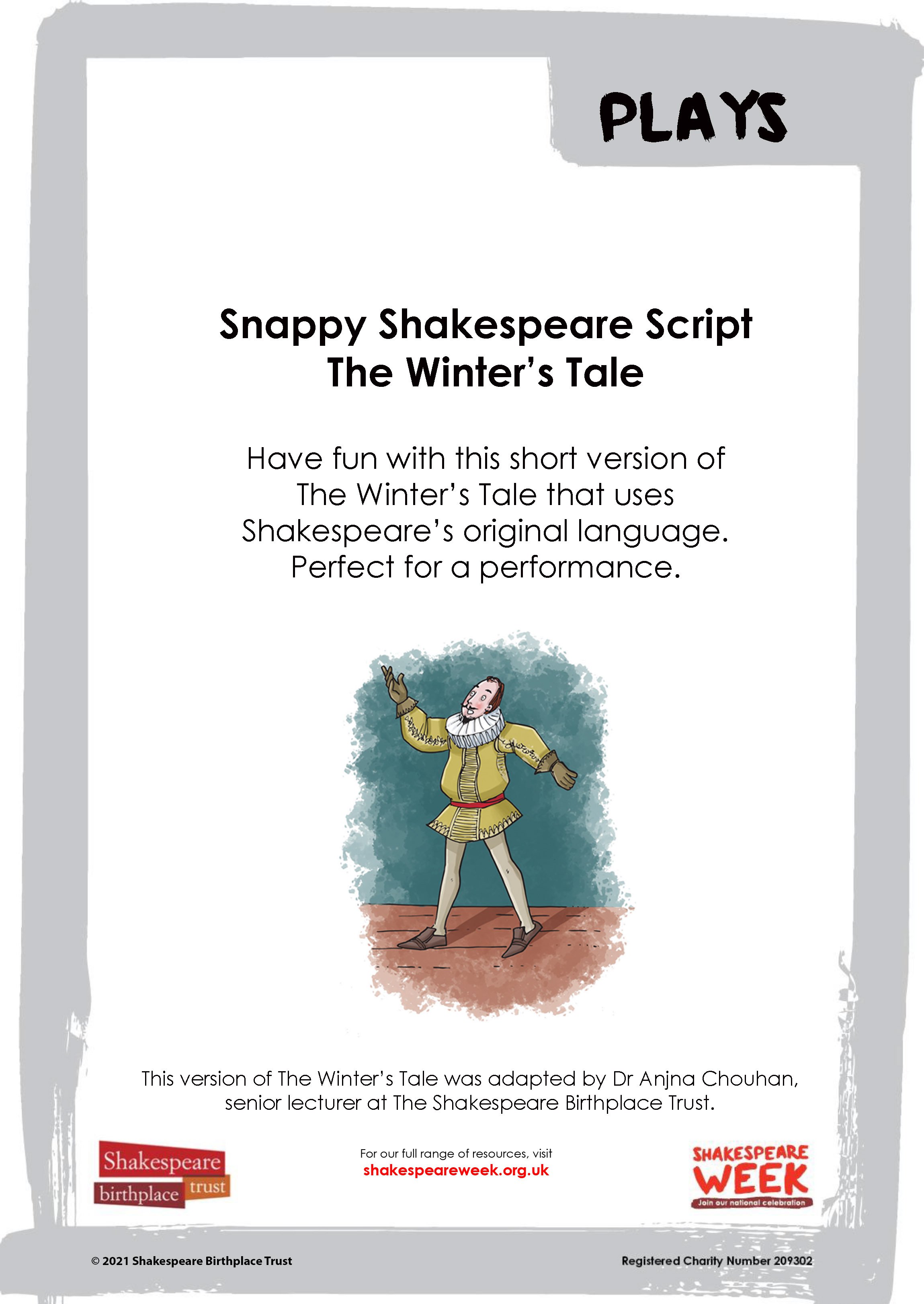 Cover sheet for Snappy Shakespeare The Winter's Tale.jpg