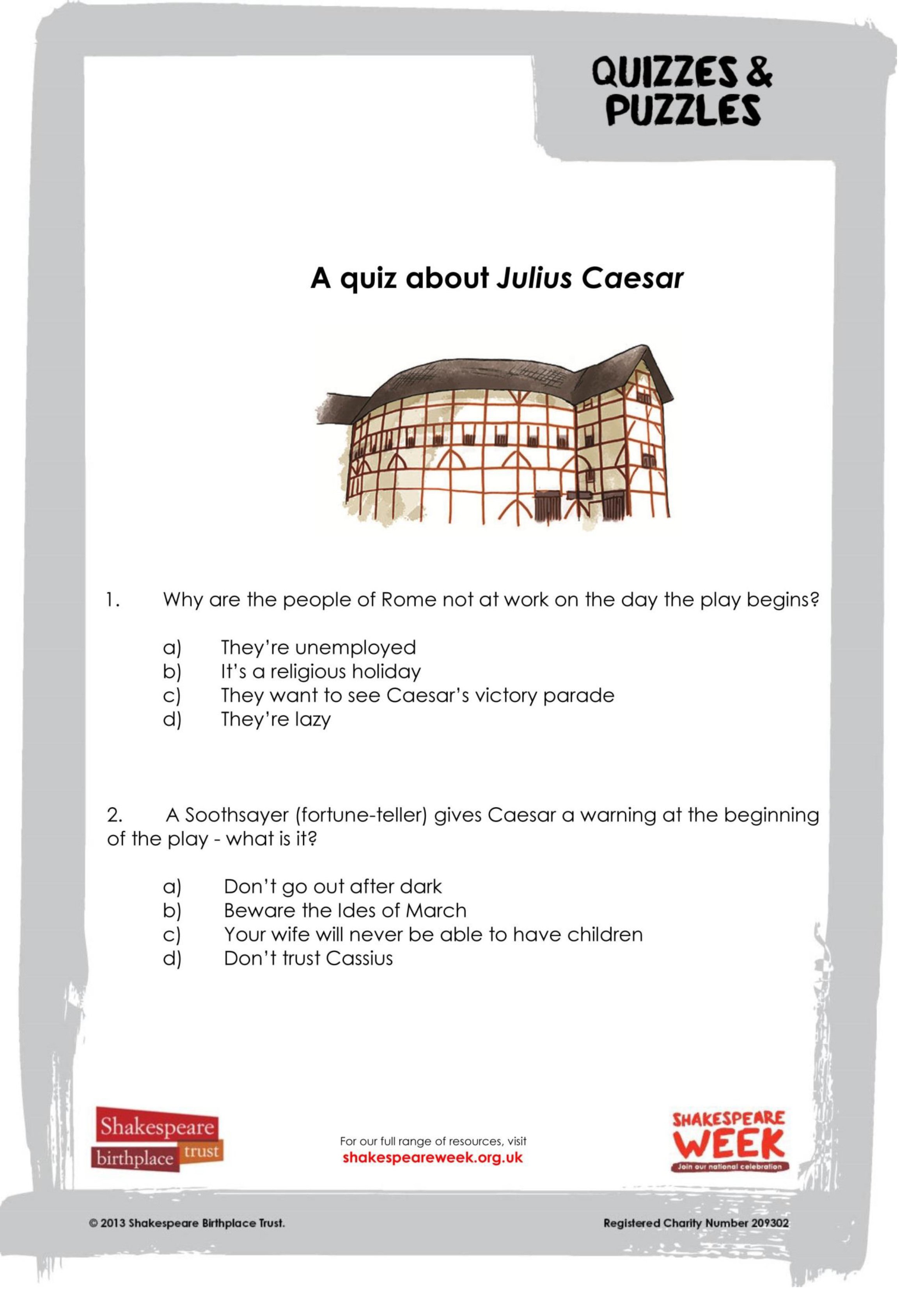 A quiz about Julius Caesar