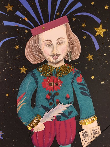 Shakespeare Portrait collage Marcia Williams