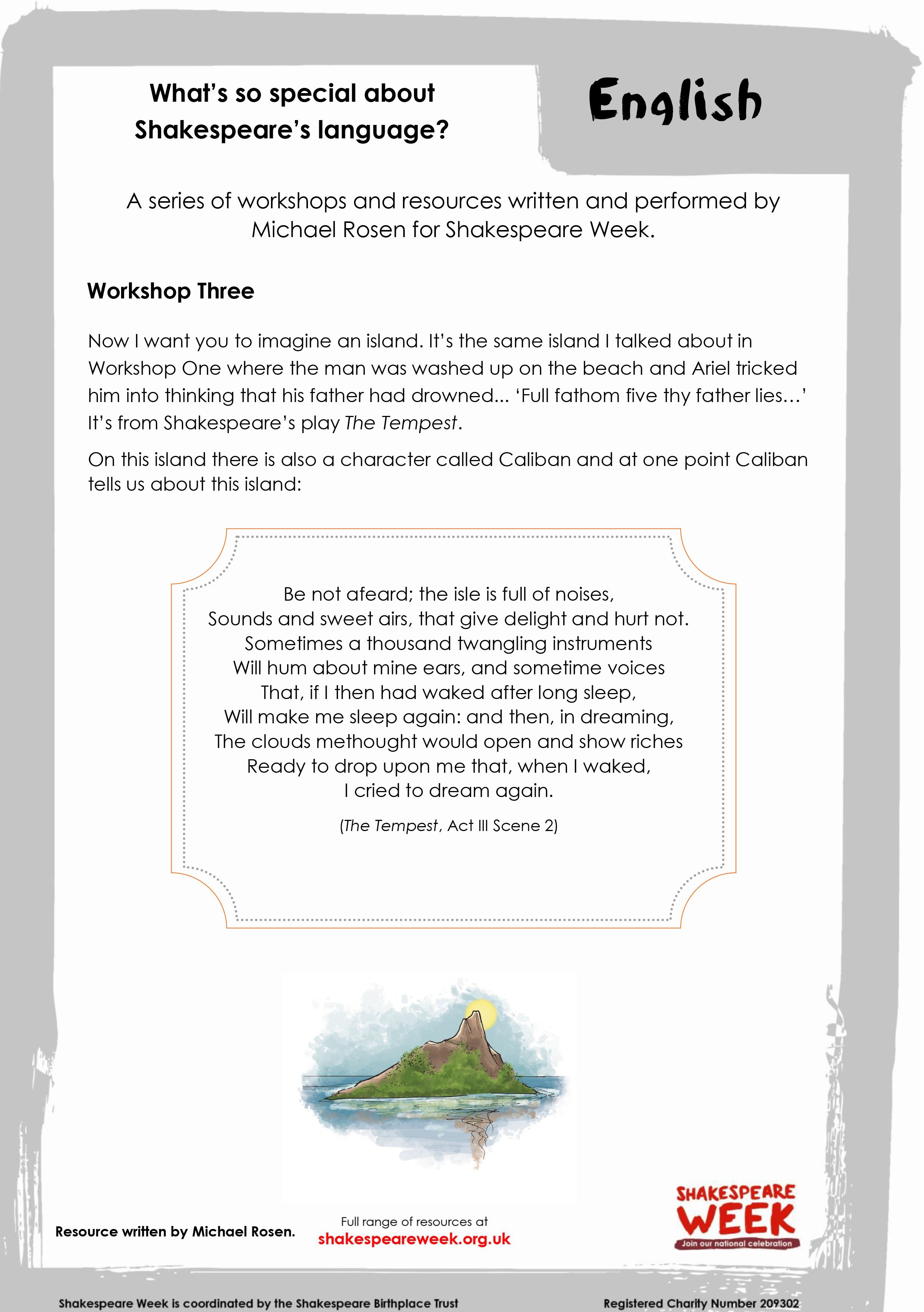 Resources for workshop three - Michael Rosen-1