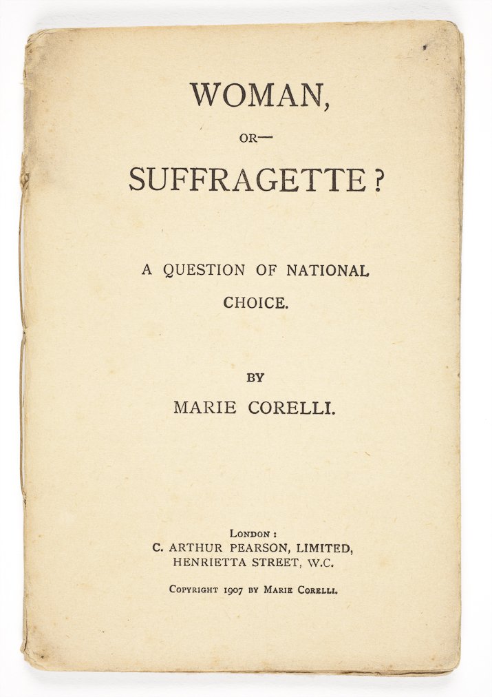 pamphlets by Marie Corelli and Charlotte Stopes