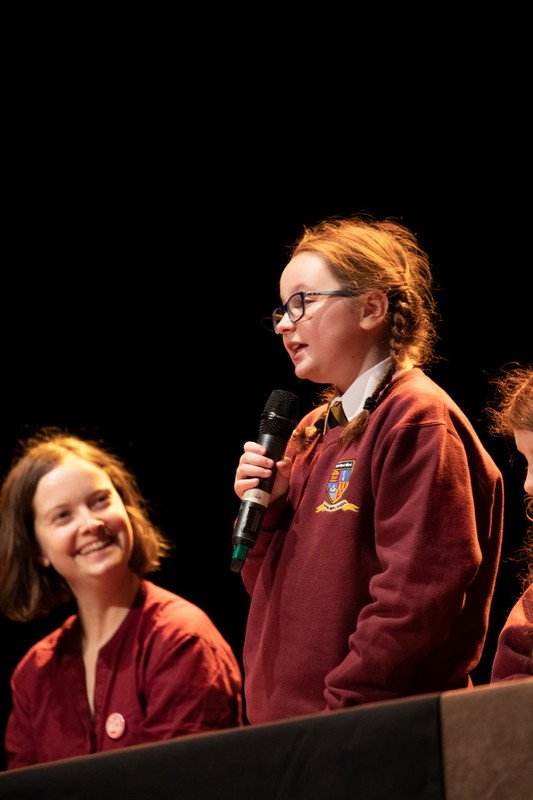 Girl debating