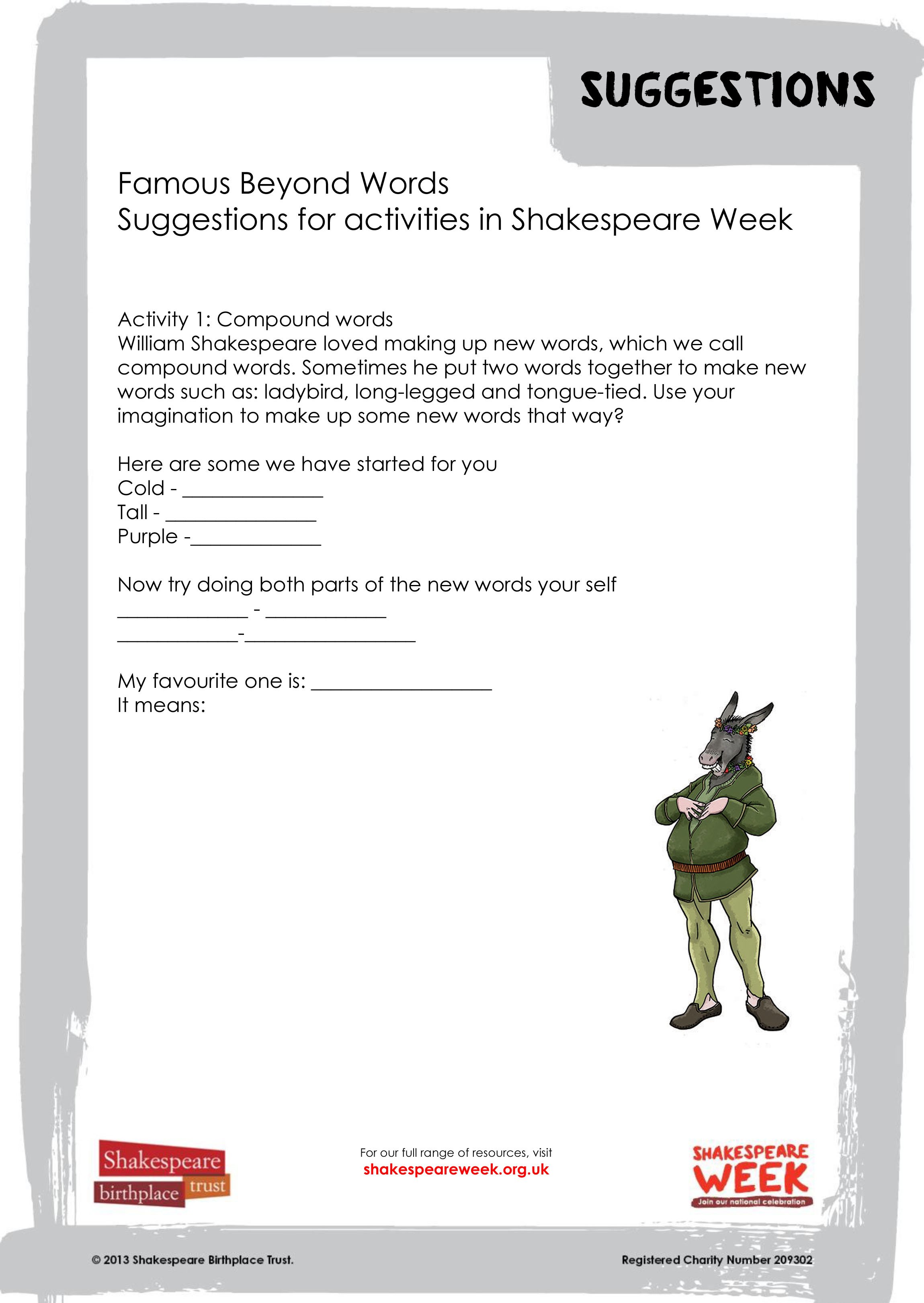 SCH.activity suggestions. Famous beyond words