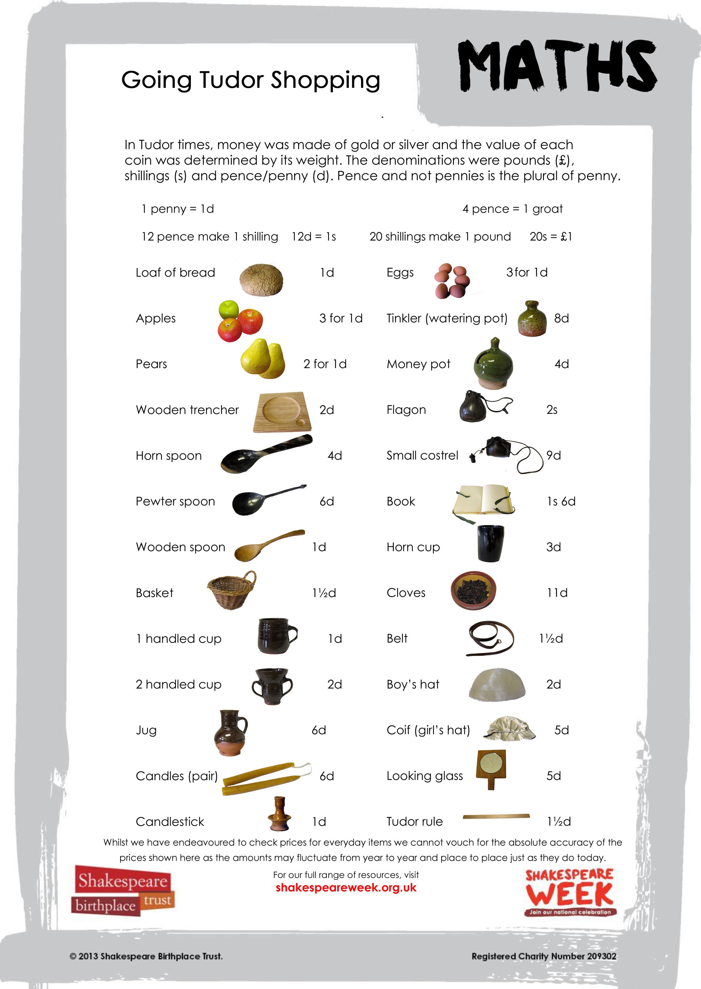 SCH.Maths. Going Tudor Shopping