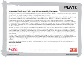 SCH.Plays.Partner.SSF.Midsummer curriculum links