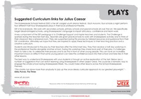 SCH.Plays.Partner.SSF.Julius Caesar curriculum links