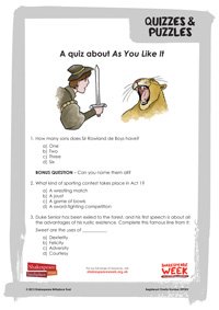 SCH.QuizzesandPuzzles.Quiz- As You Like It