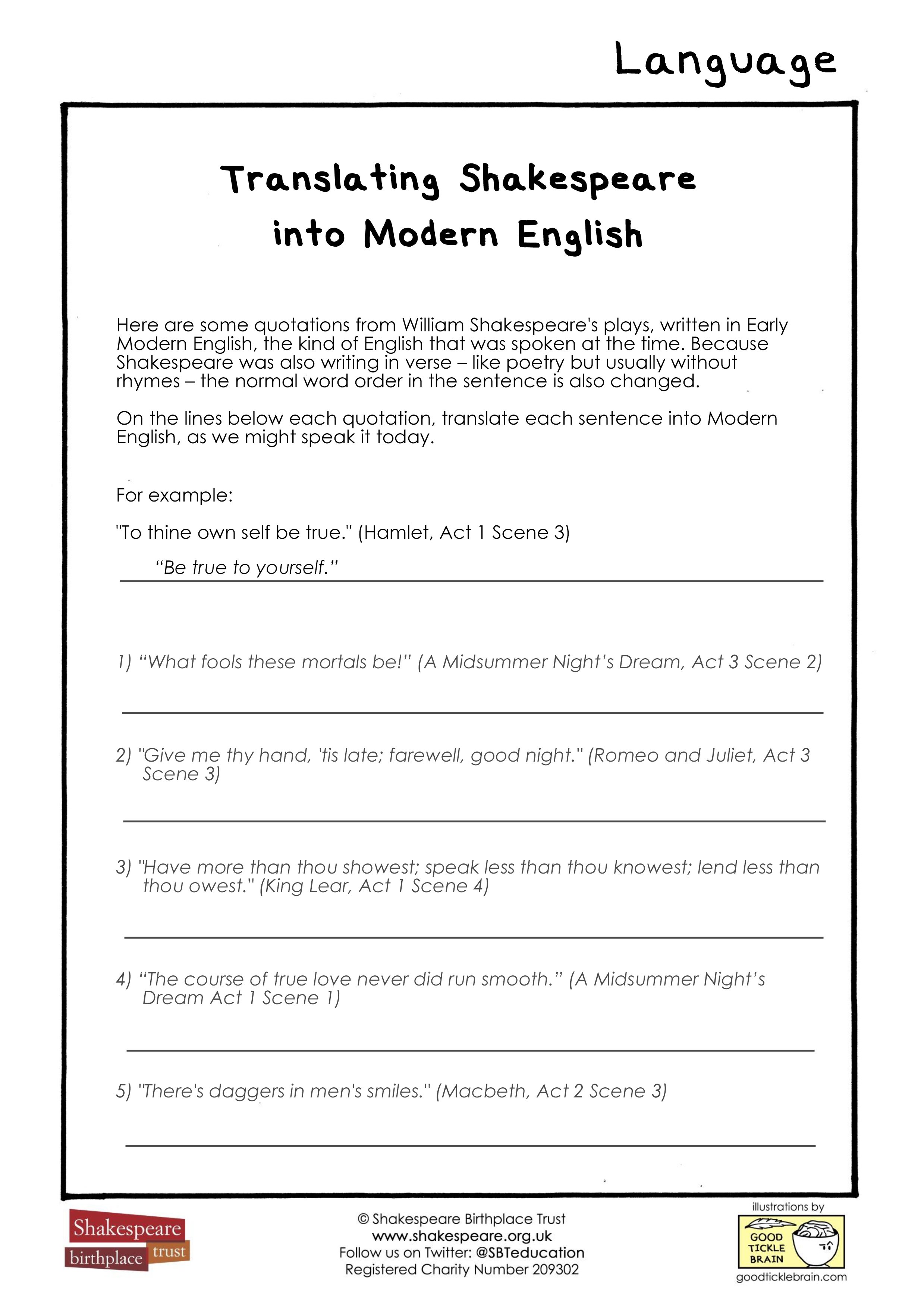 Translating Early Modern English Into Modern English